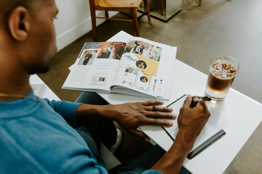 Brand Identity Plan - Showit Male creative entrepreneur making a branding plan for his small business.