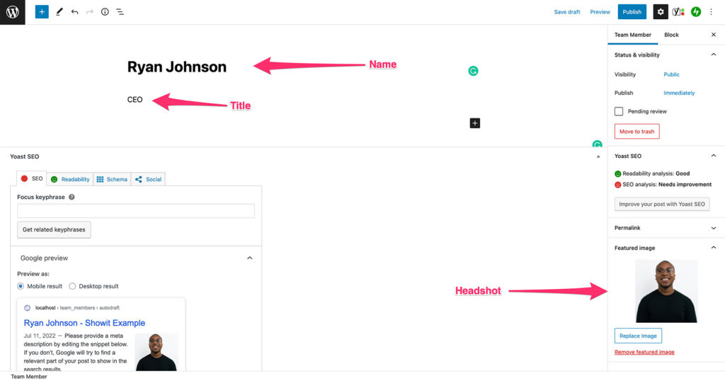 16-Filling-out-the-Post - Showit Adding a post to the custom post type