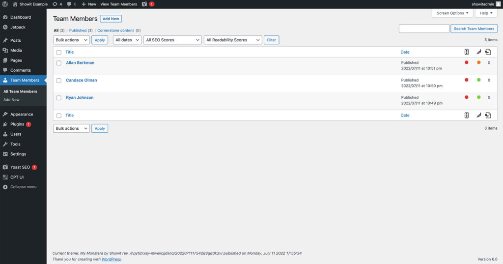 17-Team-Members - Showit Adding posts to the WordPress Custom Post Type on Showit