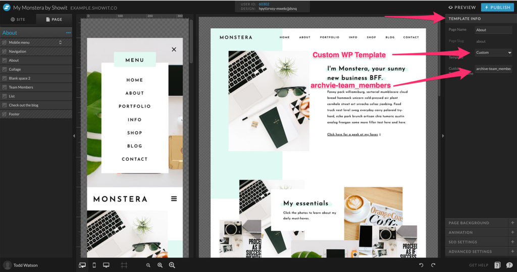 22-Custom-Template-Settings - Showit Changing custom template name on Showit WordPress template