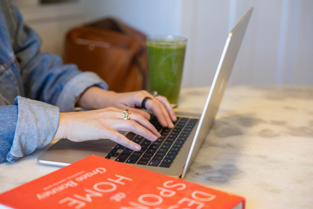 250219-Cole Sarah-030-web - Showit Image: woman typing on laptop.
Blog: 6 Proven Social Media Strategies to Grow a Business in 2025