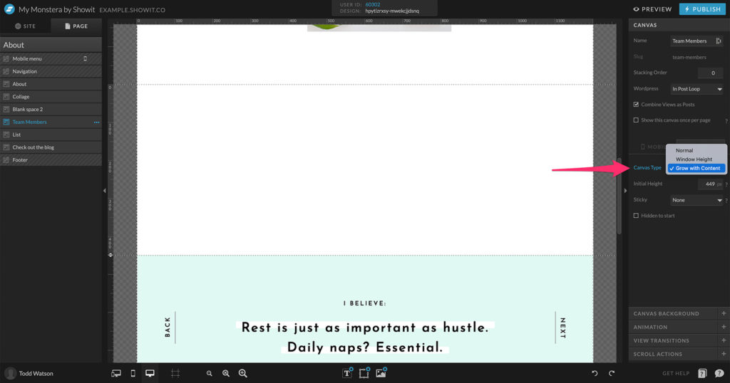 26-Grow-with-Content-1 - Showit Grow with Content option on Showit