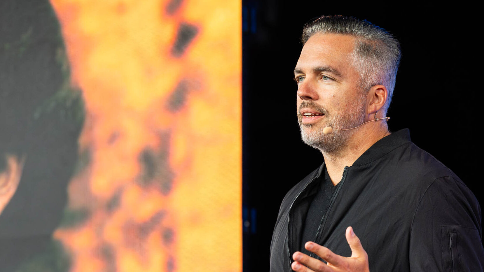 Clay Hebert speaking to small business owners.