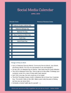 Social Media Calendar - Showit