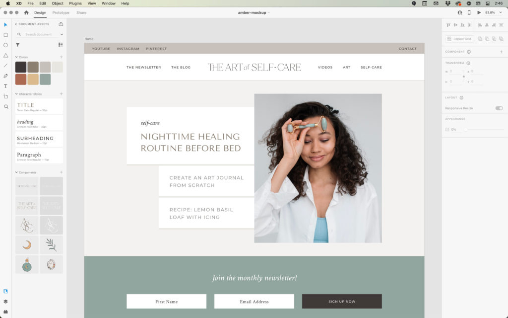 StefaniJessica_TheArtOfSelfCare_co-AdobeXD - Showit