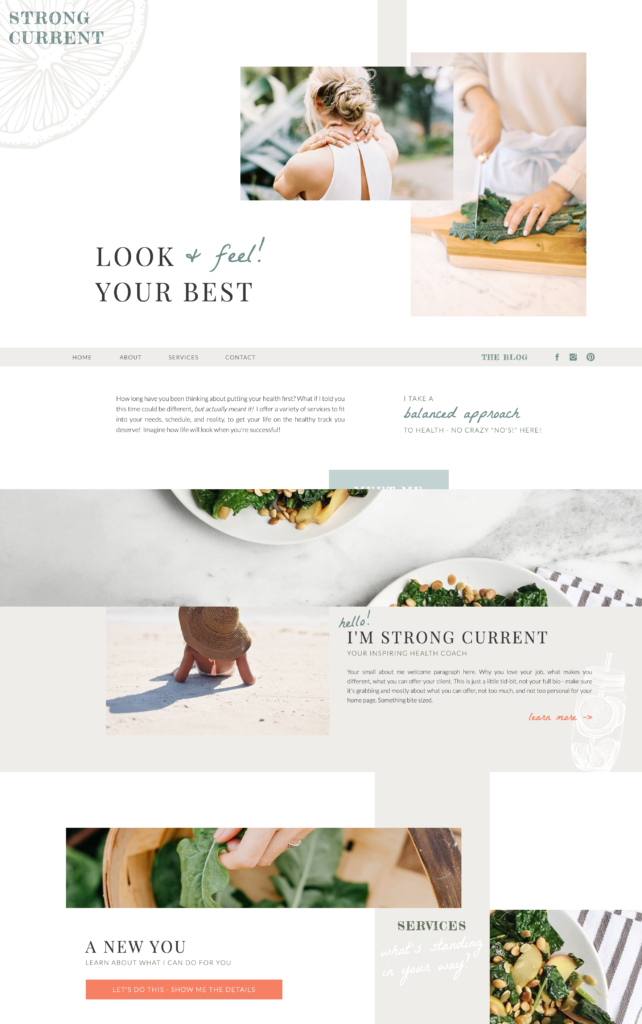 coachingtempl2 - Showit Website template for health and wellness coaches for Showit by Jen of Mesmerizing Moments