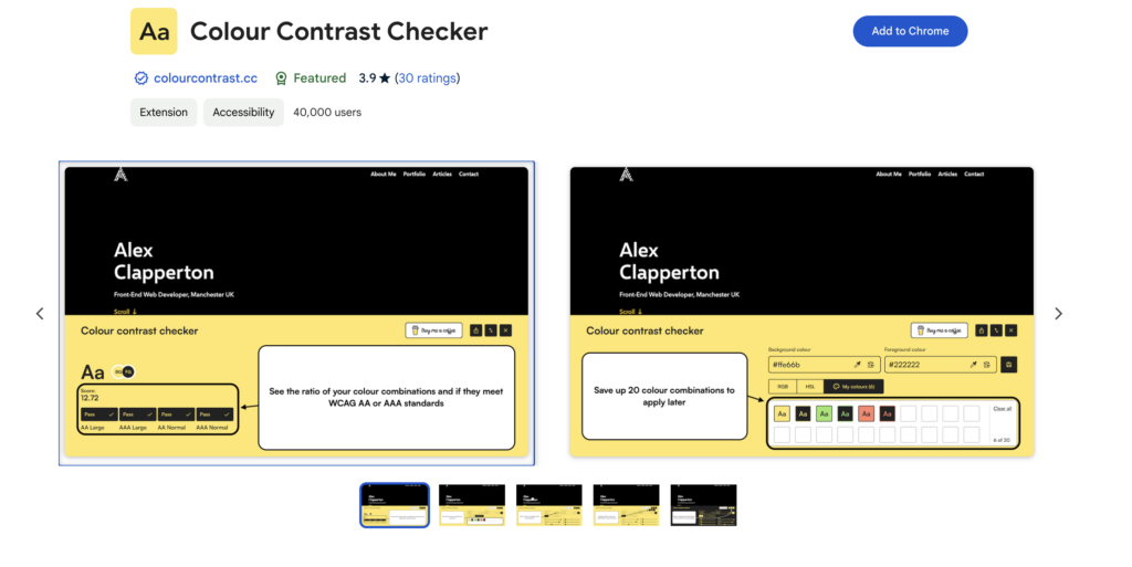 Color contrast checker image - Showit Powerful Chrome Extensions Image 1