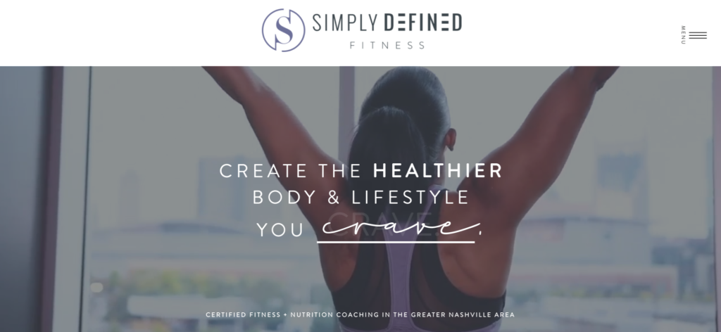 Simply Defined Fitness Webiste Design - Showit screenshot of https://simplydefinedfitness.com/