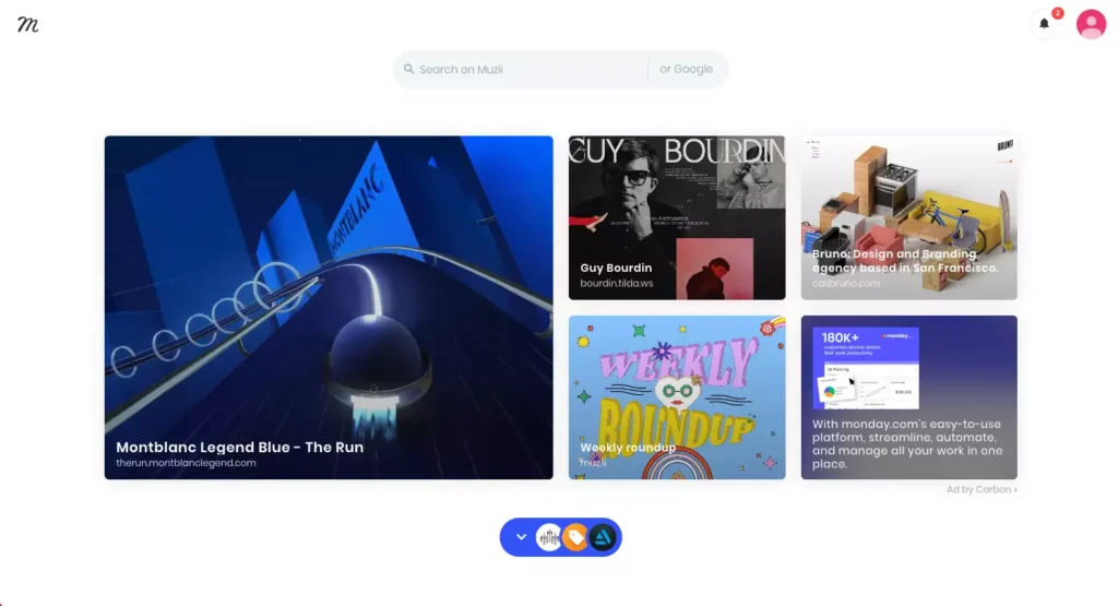 Muzli chrome plugin in series of website tips to find design inspiration
